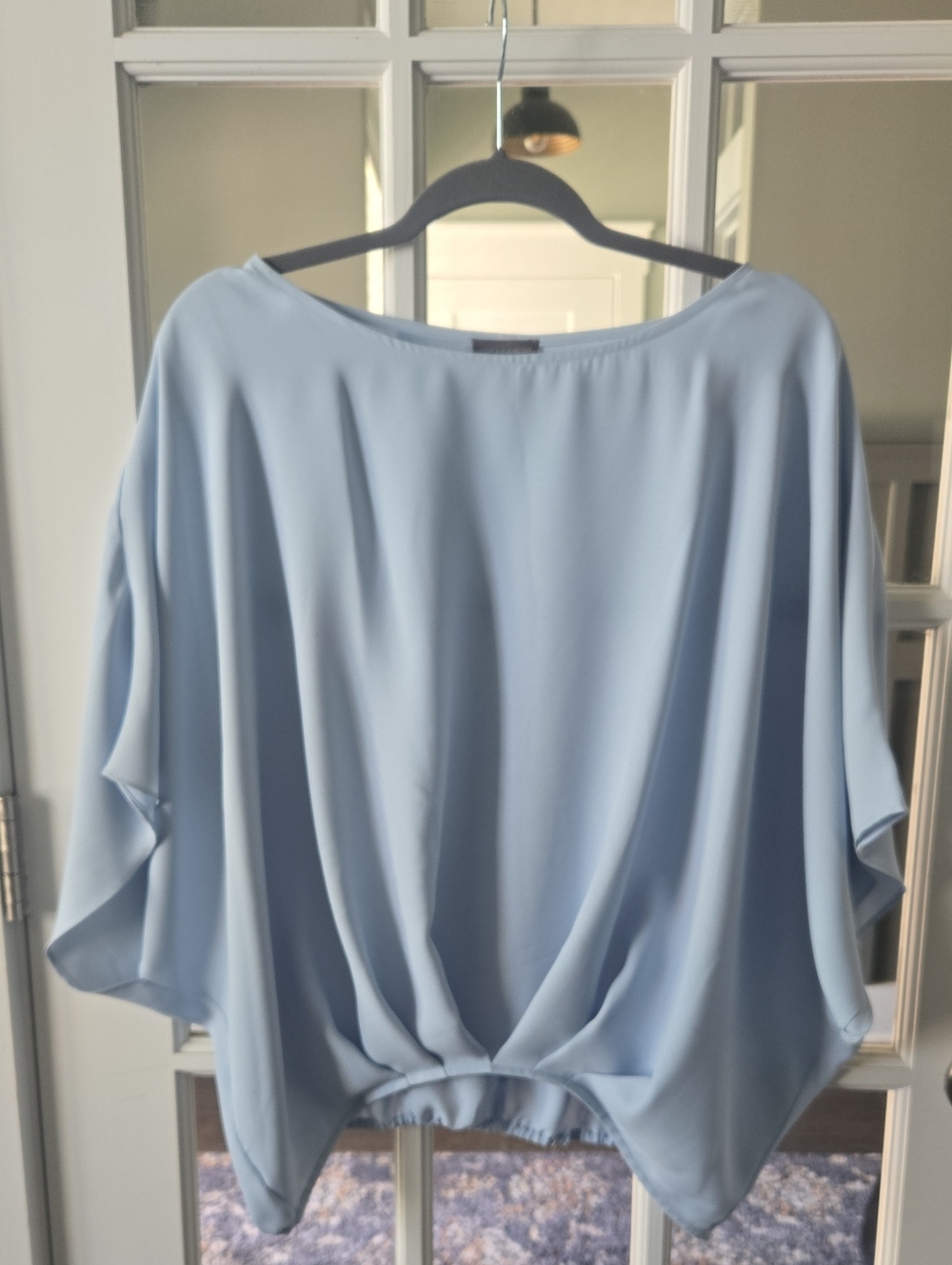 Vince Camuto Light Blue Draped Dolman Top